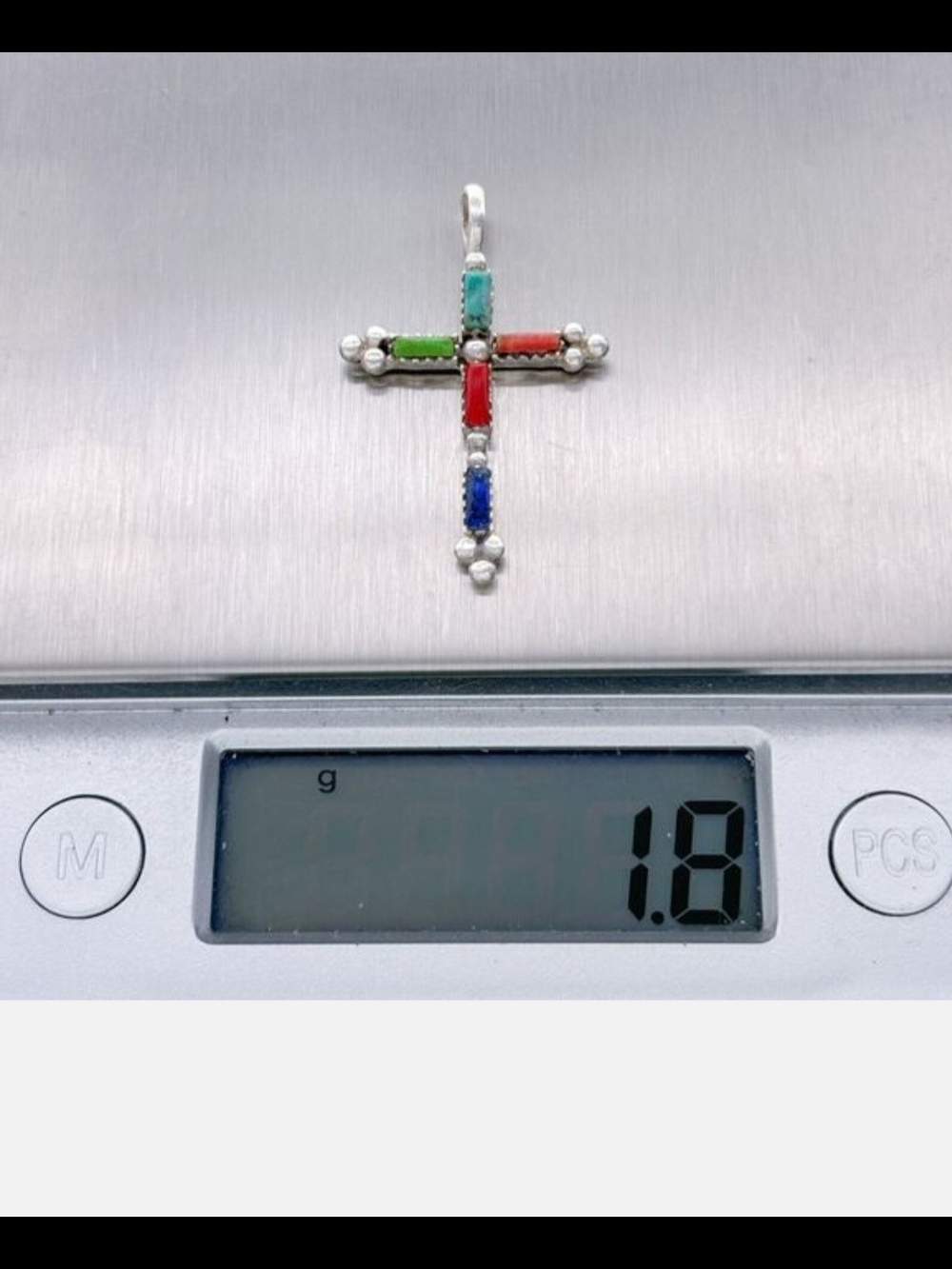 Vintage Sterling Silver Cross Multi Color - Picture 5 of 5